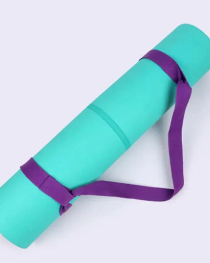 Zwei Schlaufen des grauen Yogamatten-Gurts im Detail