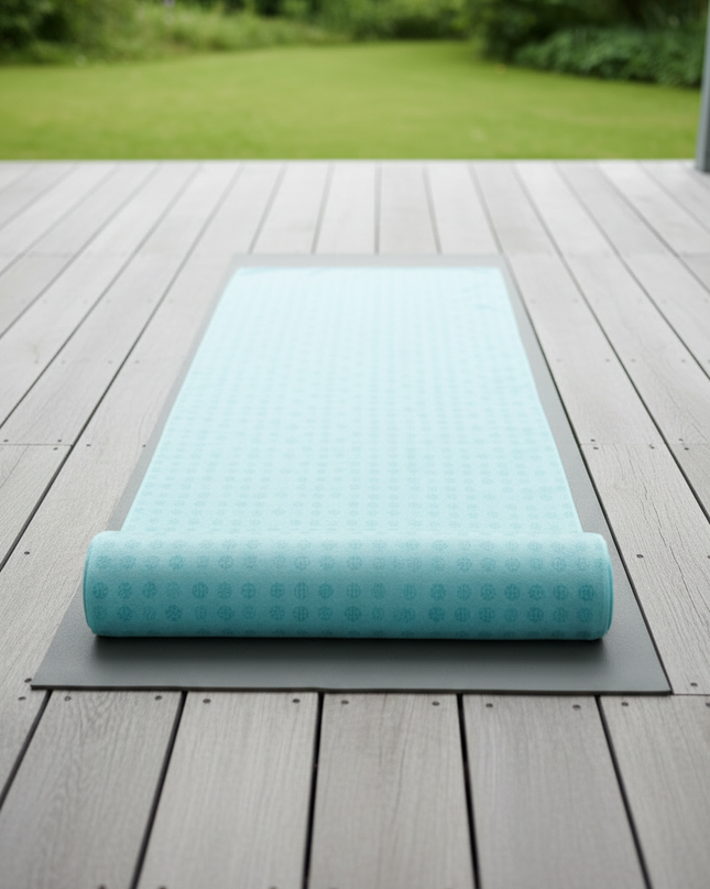 Blue Yoga Towel - hellblaues Mikrofaser-Handtuch für Yoga - Ansicht 2