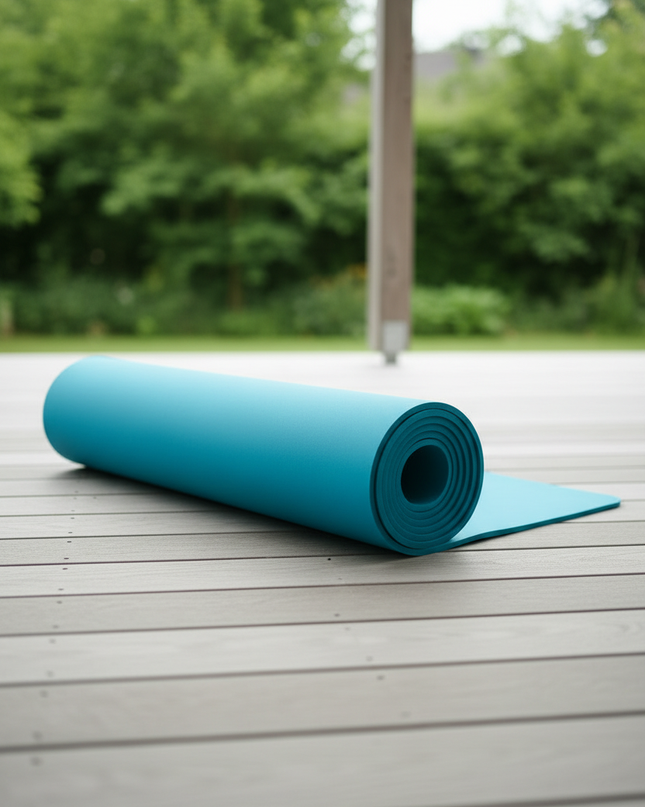 Breite Yogamatte rutschfest - 116 x 183 cm in Türkisblau - Ansicht 3