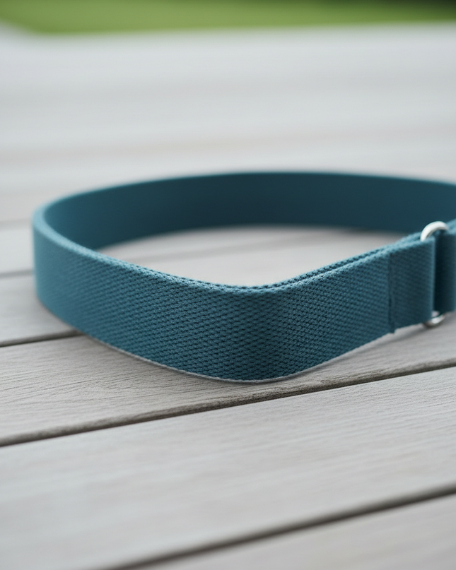 Cotton Yoga Strap: graublauer Yogagurt mit D-Ringen - Ansicht 4
