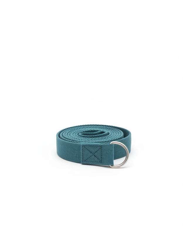 Cotton Yoga Strap: graublauer Yogagurt mit D-Ringen - Ansicht 5