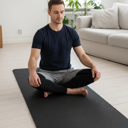 Dicke breite Yogamatte aus NBR - schwarz, 20 mm - Ansicht 1