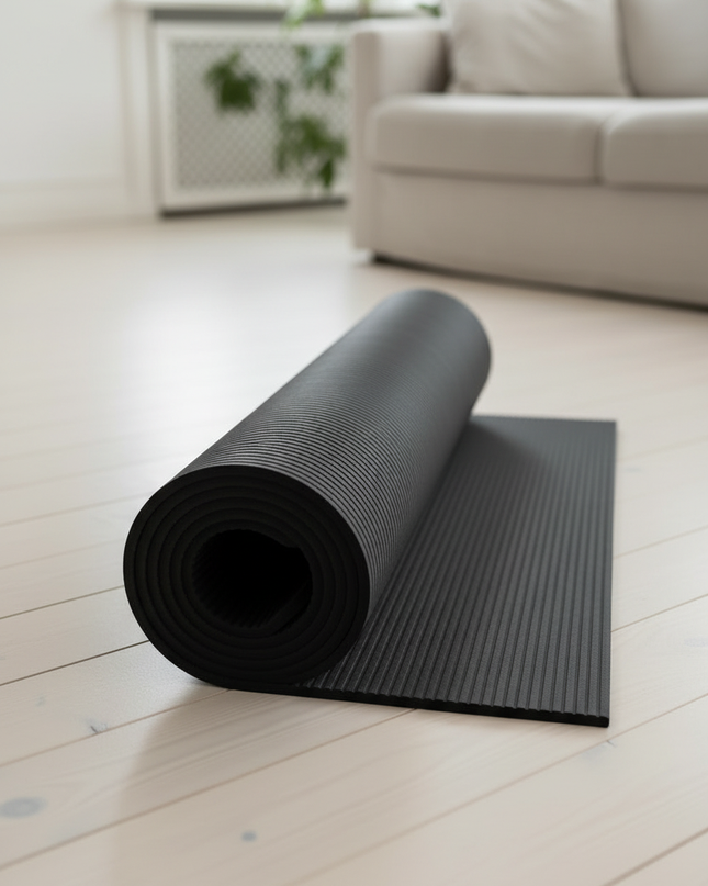Dicke breite Yogamatte aus NBR - schwarz, 20 mm - Ansicht 3
