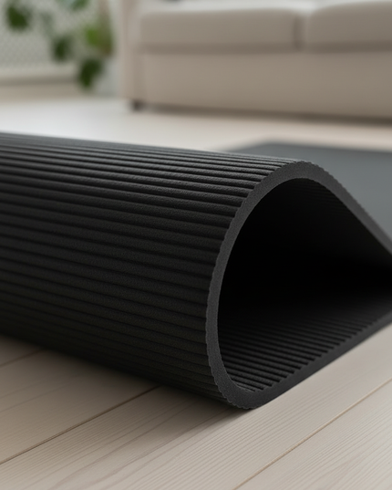 Dicke breite Yogamatte aus NBR - schwarz, 20 mm - Ansicht 4