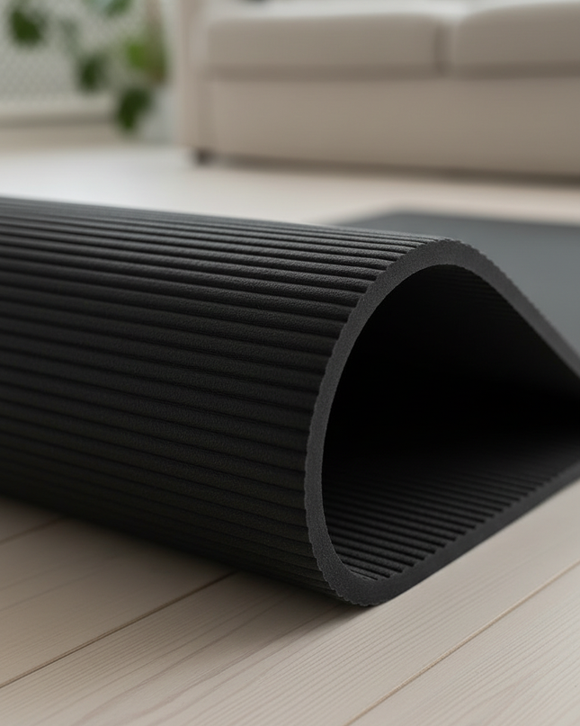 Dicke breite Yogamatte aus NBR - schwarz, 20 mm - Ansicht 4