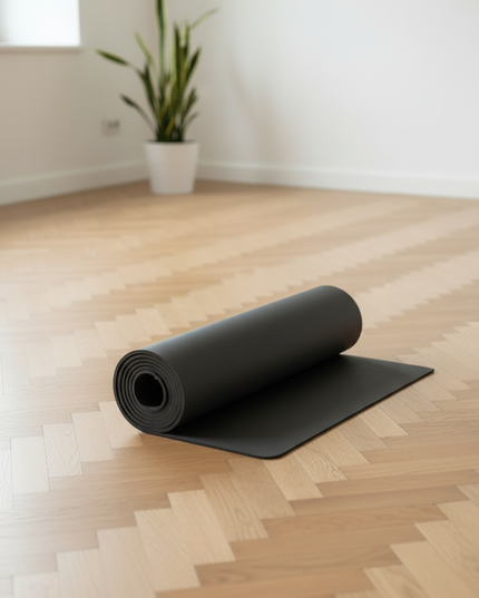 Dünne Yogamatte zum Reisen in Anthrazit - 3 mm dick - Ansicht 3
