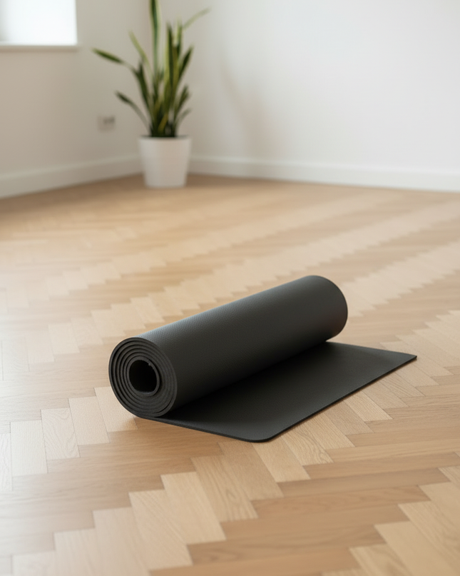 Dünne Yogamatte zum Reisen in Anthrazit - 3 mm dick - Ansicht 3