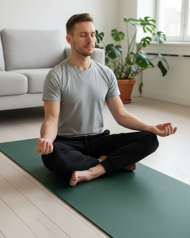 Grüne Fitnessmatte 15 mm | Rutschfeste Pilatesmatte - Ansicht 1