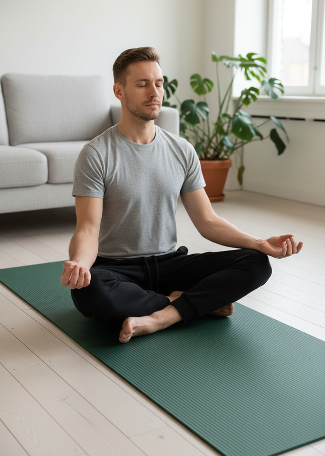Grüne Fitnessmatte 15 mm | Rutschfeste Pilatesmatte - Ansicht 1