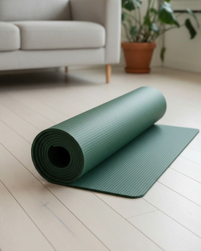 Grüne Fitnessmatte 15 mm | Rutschfeste Pilatesmatte - Ansicht 3
