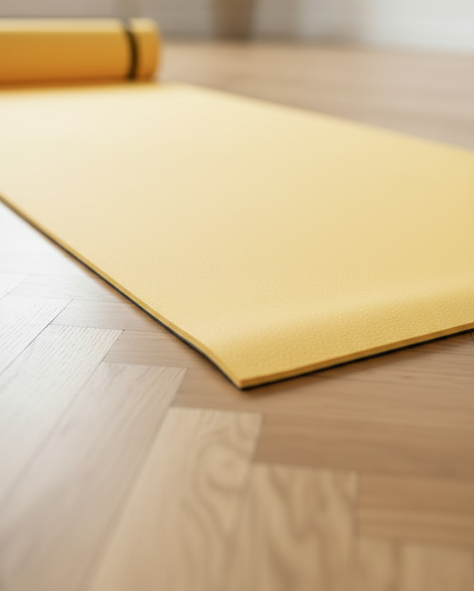 Foldable Yoga Mat: Gelbe Yogamatte mit Halteriemen - Ansicht 4