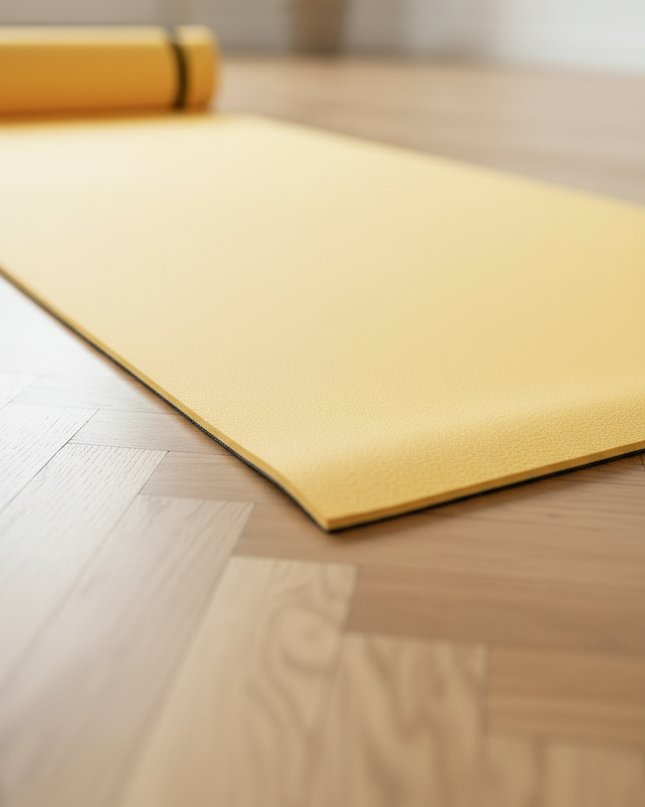 Foldable Yoga Mat: Gelbe Yogamatte mit Halteriemen - Ansicht 4