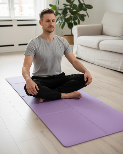 Leichte faltbare Yogamatte in Lila - 173 x 60 cm - Ansicht 1
