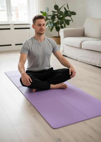 Leichte faltbare Yogamatte in Lila - 173 x 60 cm - Ansicht 1