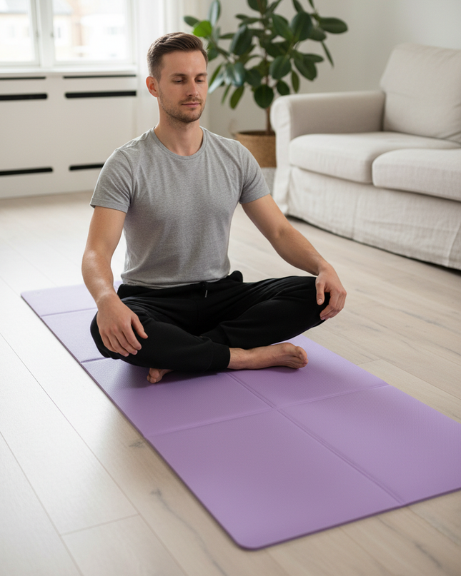 Leichte faltbare Yogamatte in Lila - 173 x 60 cm - Ansicht 1