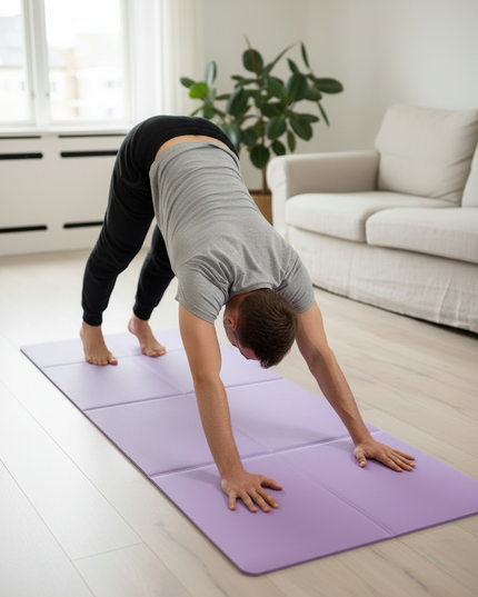Leichte faltbare Yogamatte in Lila - 173 x 60 cm - Ansicht 2