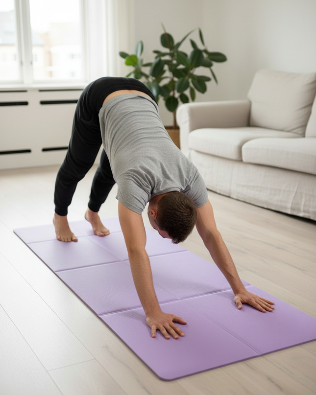 Leichte faltbare Yogamatte in Lila - 173 x 60 cm - Ansicht 2