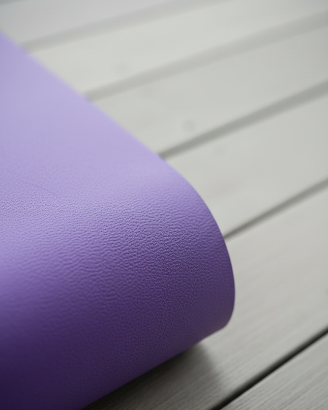 Lila Yogamatte: rutschfest, 4 mm dick, 173 x 60 cm - Ansicht 4