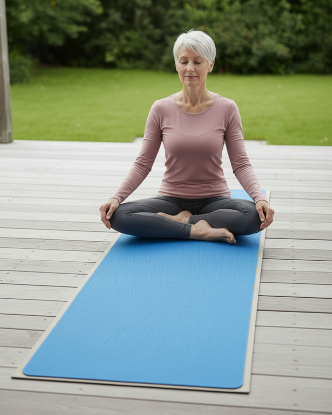 Microfaser-Yogatuch - blau, 183 x 61 cm, saugstark - Ansicht 3