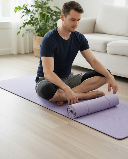 Microfiber Yoga Towel in Flieder - rutschfest & saugstark - Ansicht 2