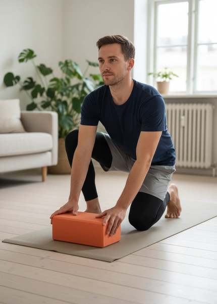 Yoga-Block in Orange - leicht und stabil - Ansicht 1