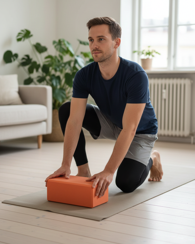 Yoga-Block in Orange - leicht und stabil - Ansicht 1