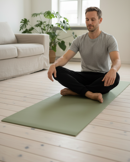 Reise-Sportmatte: olivgrüne Pilatesmatte, 180x50 cm - Ansicht 3