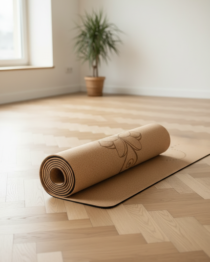 Reise-Yogamatte mit Tasche - hellbraun, 4 mm, 173 x 58 cm - Ansicht 3
