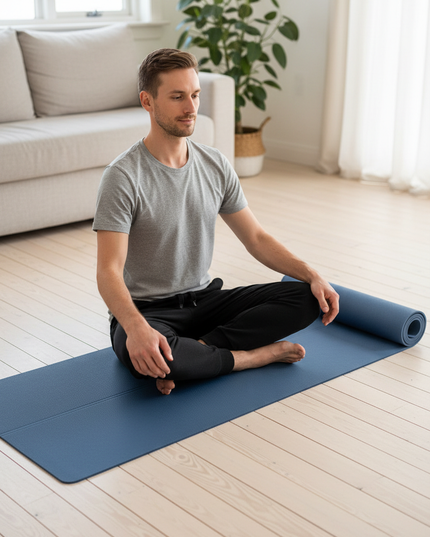 Reise-Yogamatte ultraleicht - ultraleichte blaue Matte - Ansicht 1