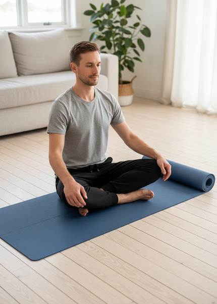 Reise-Yogamatte ultraleicht - ultraleichte blaue Matte - Ansicht 1