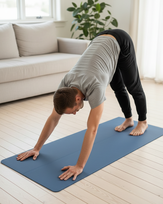 Reise-Yogamatte ultraleicht - ultraleichte blaue Matte - Ansicht 2