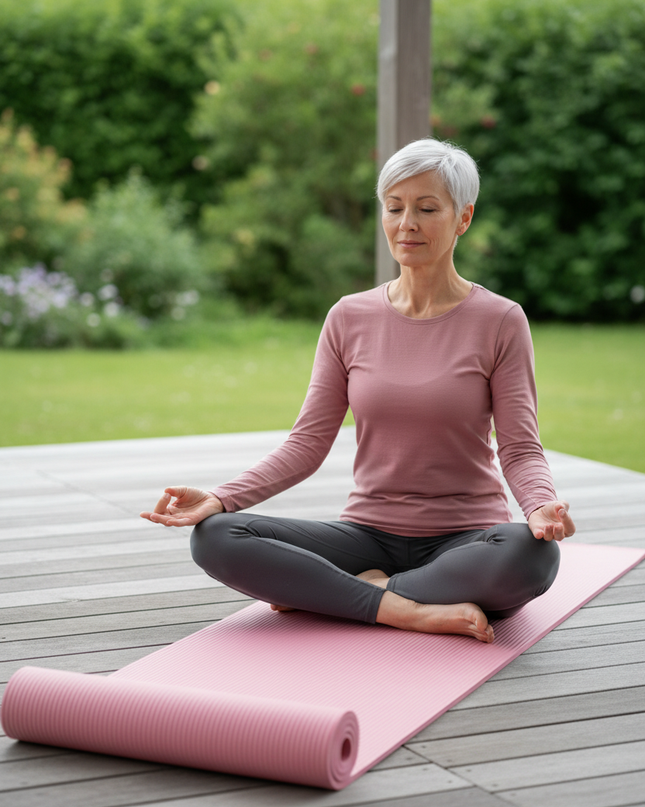 Soft Yoga Mat: Rosa Yogamatte mit Rillenstruktur - Ansicht 1