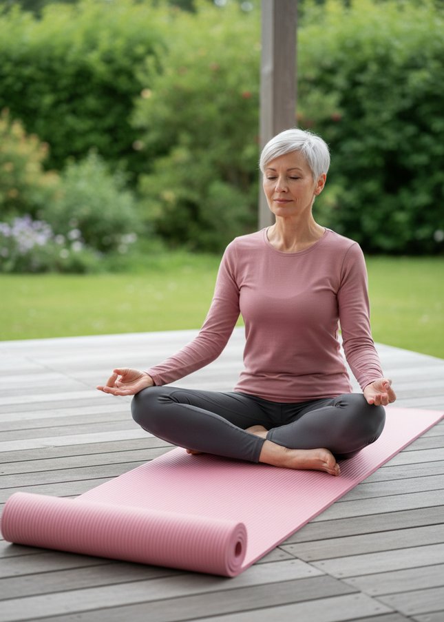 Soft Yoga Mat: Rosa Yogamatte mit Rillenstruktur - Ansicht 1