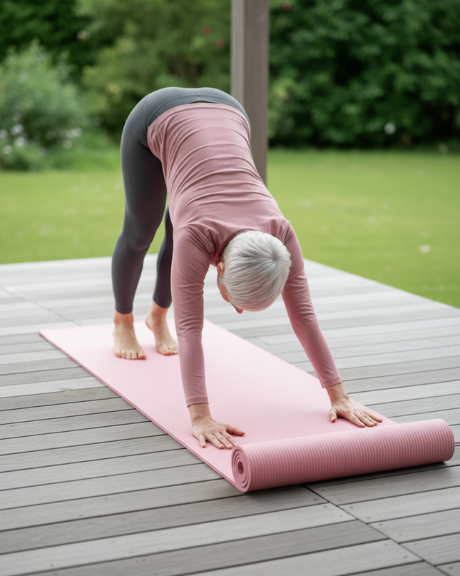 Soft Yoga Mat: Rosa Yogamatte mit Rillenstruktur - Ansicht 2