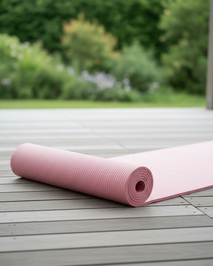 Soft Yoga Mat: Rosa Yogamatte mit Rillenstruktur - Ansicht 3
