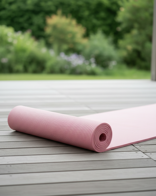 Soft Yoga Mat: Rosa Yogamatte mit Rillenstruktur - Ansicht 3