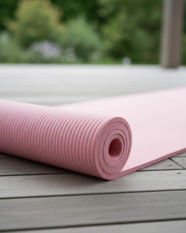 Soft Yoga Mat: Rosa Yogamatte mit Rillenstruktur - Ansicht 4