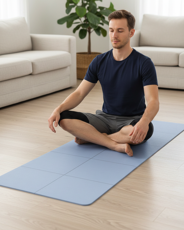 Lightweight Foldable Travel Yoga Mat 4 mm hellblau - Ansicht 1
