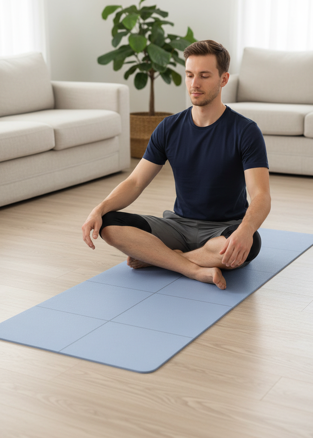Lightweight Foldable Travel Yoga Mat 4 mm hellblau - Ansicht 1