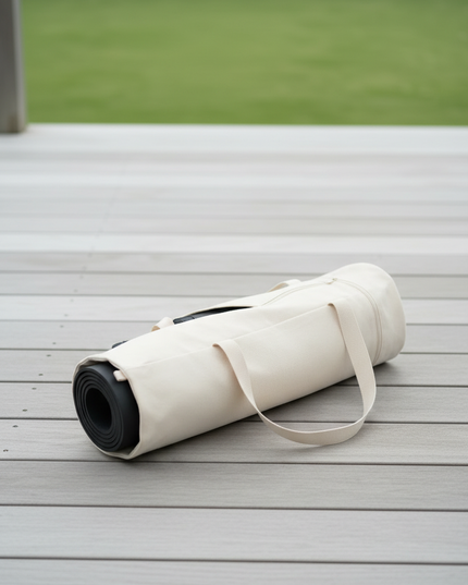 Waterproof Yoga Bag: Beige Yogatasche mit Kordelzug - Ansicht 3