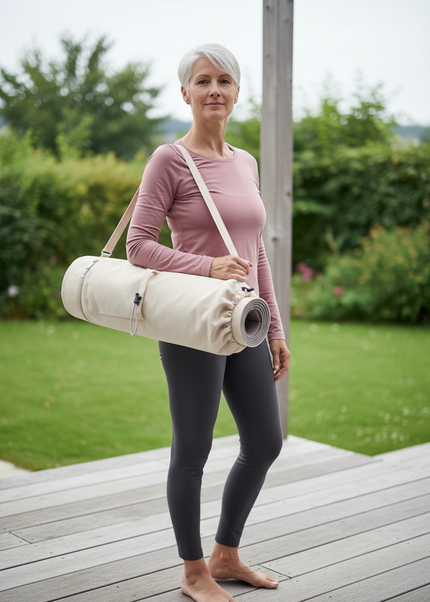 Waterproof Yoga Mat Bag - beige zylindrische - Ansicht 1