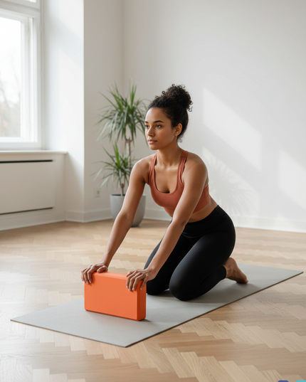 Großer Yoga-Block in Orange | 2er-Set, 23 x 15 x 8 cm - Ansicht 1