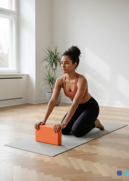 Großer Yoga-Block in Orange | 2er-Set, 23 x 15 x 8 cm - Ansicht 1