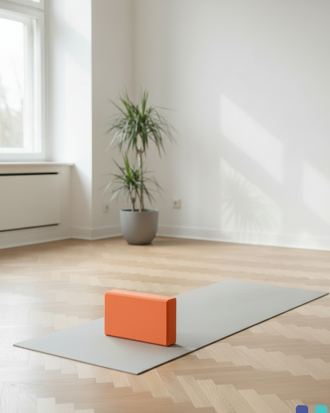 Großer Yoga-Block in Orange | 2er-Set, 23 x 15 x 8 cm - Ansicht 2