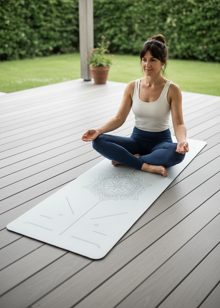 Soft Thick Yoga Mat: 6 mm dicke TPE-Matte mit Mandala - Ansicht 1