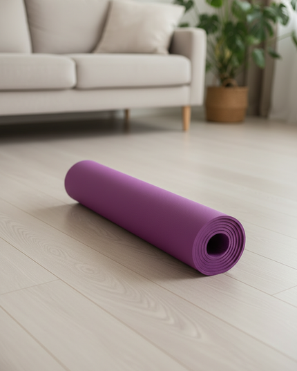Yoga-Matte mit Linien - lila Mandala 6 mm TPE - Ansicht 3