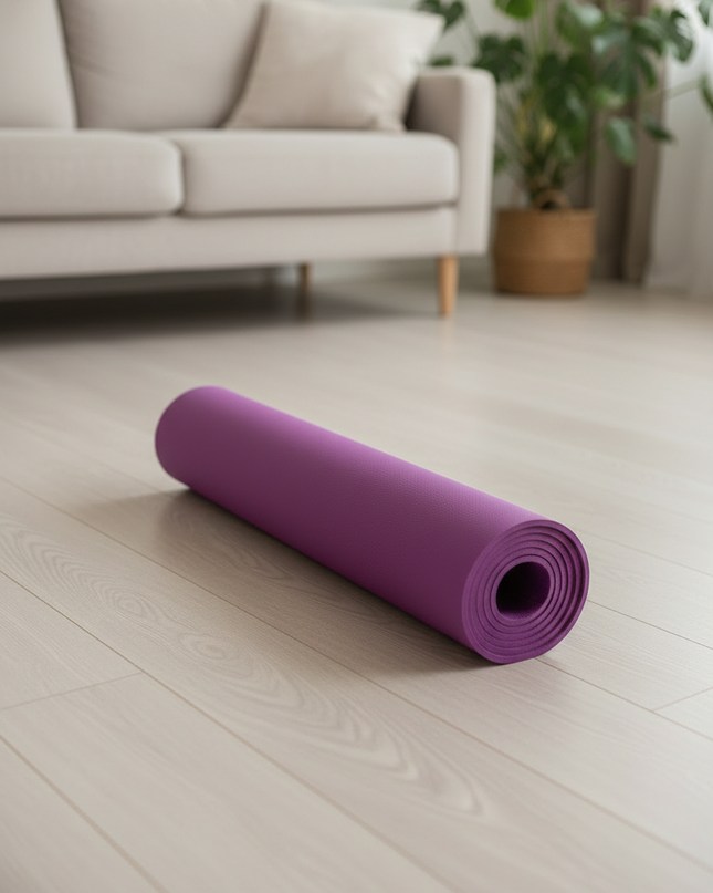 Yoga-Matte mit Linien - lila Mandala 6 mm TPE - Ansicht 3
