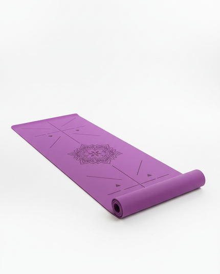 Yoga-Matte mit Linien - lila Mandala 6 mm TPE - Ansicht 5