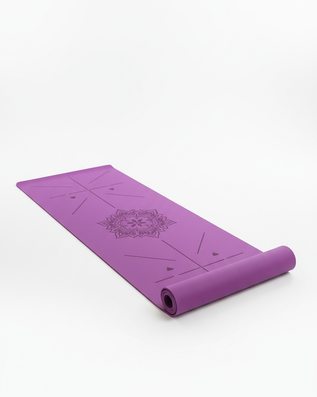 Yoga-Matte mit Linien - lila Mandala 6 mm TPE - Ansicht 5