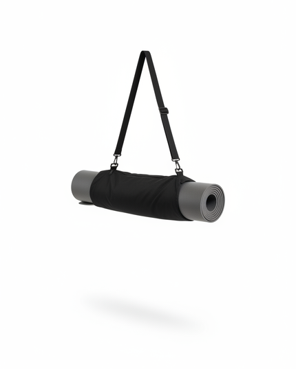 Schwarze Yoga Tasche mit Reißverschluss und Schultergurt - Ansicht 5